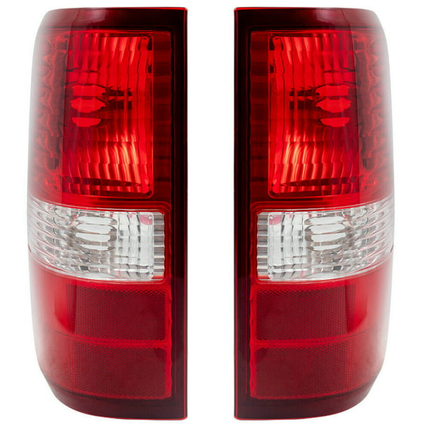 Tail Light for Ford F-150 04-08 Lens and Housing Red/Clear Styleside New Body Style Left Side 